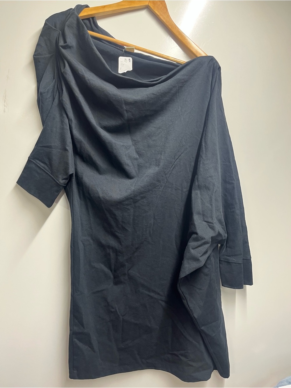 NEW Free People Beach Oversized Modern Mini Dress in Black Large 100% cotton - Picture 3 of 6
